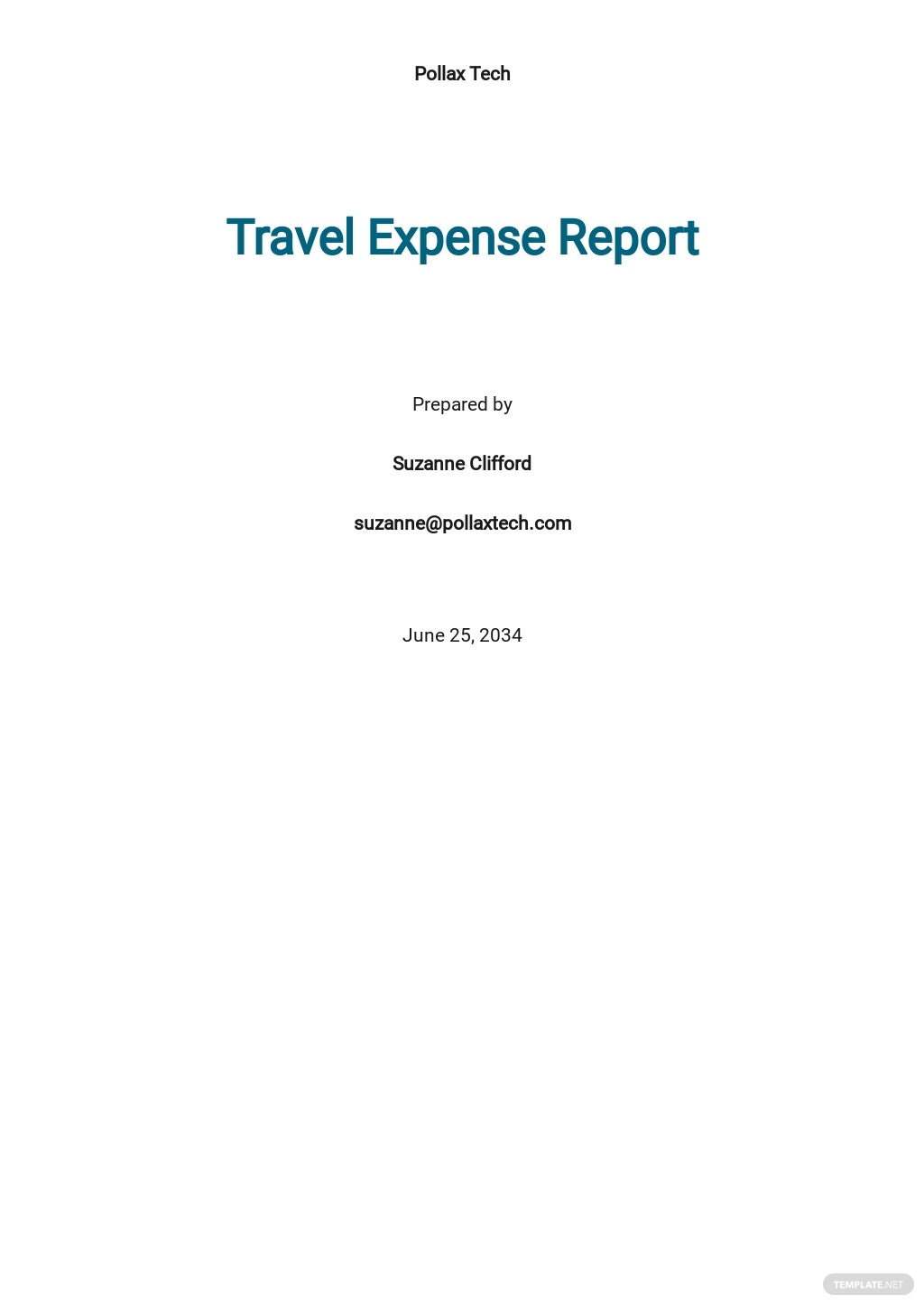 free travel expense report template