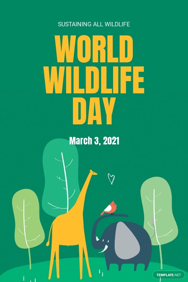 free world wild life day pinterest pin template