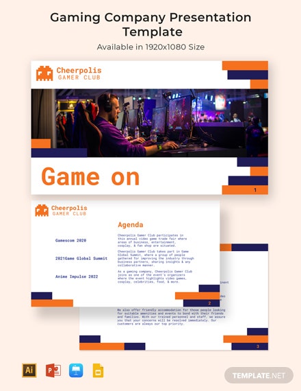 gaming company presentation template