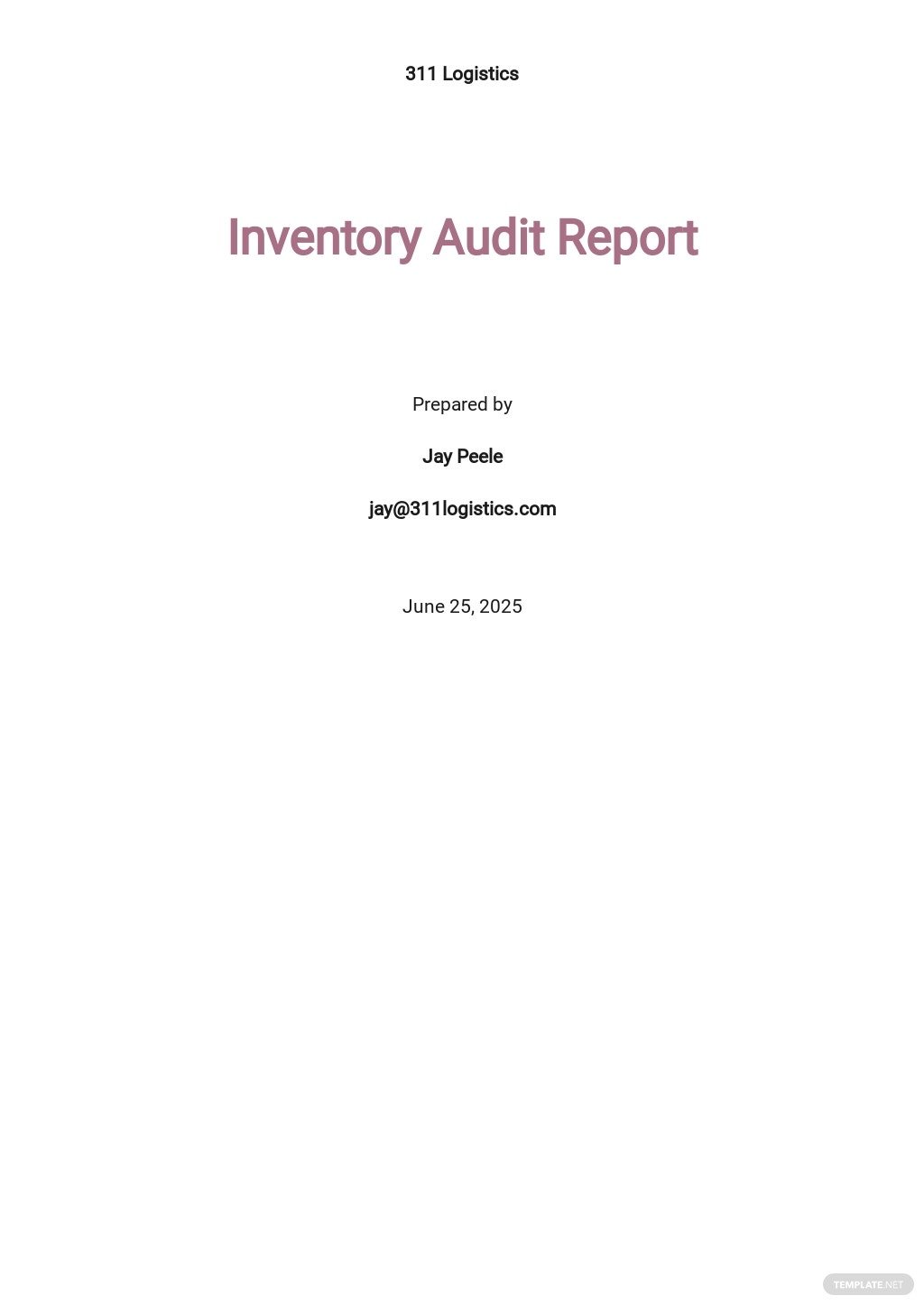 inventory audit report template