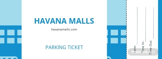 mall parking ticket template