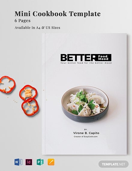 mini cookbook template