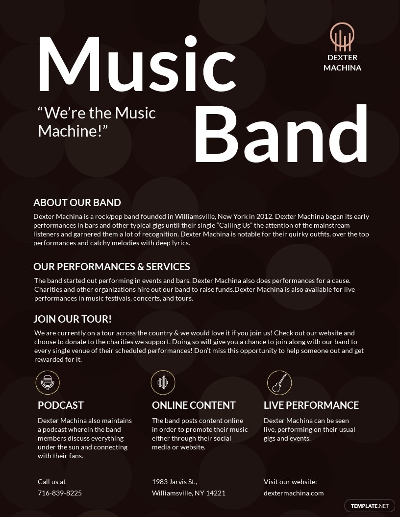 music band leaflet template