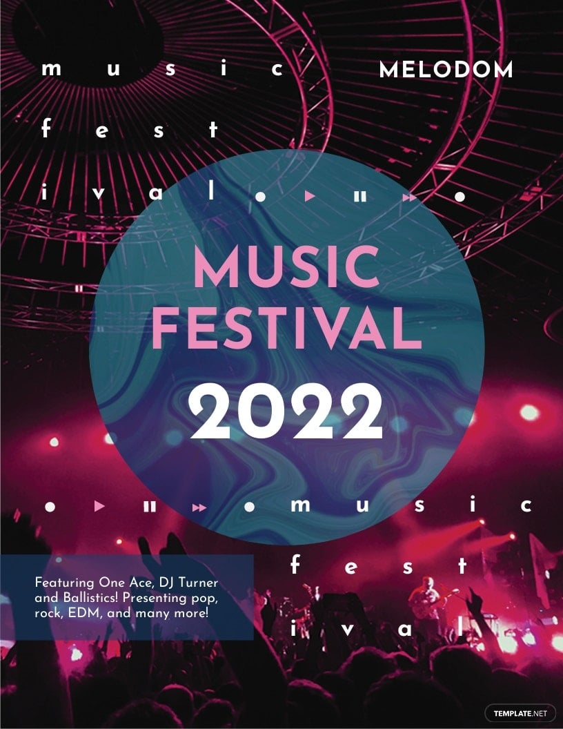 music festival leaflet template