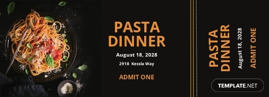 pasta dinner ticket template