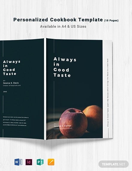 personalized cookbook template