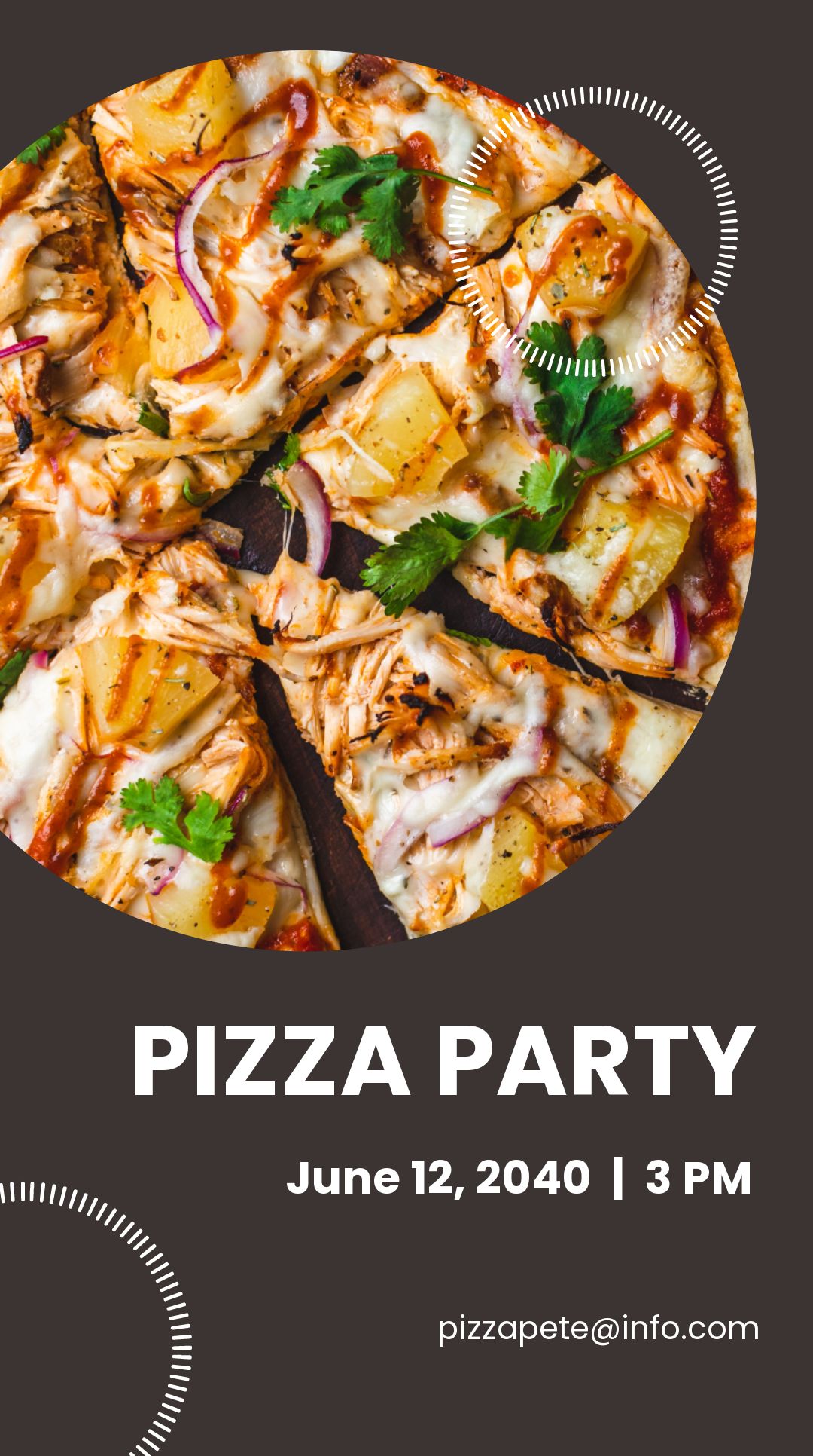 pizza party whatsapp post template