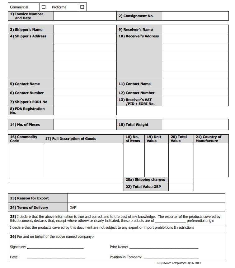 proforma invoice example