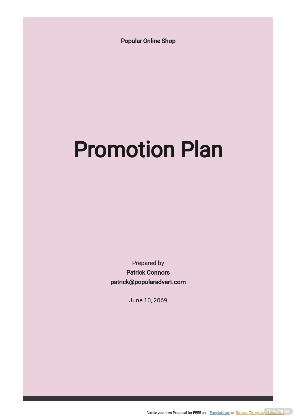 promotion plan template