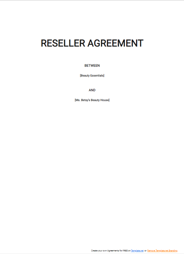 reseller agreement
