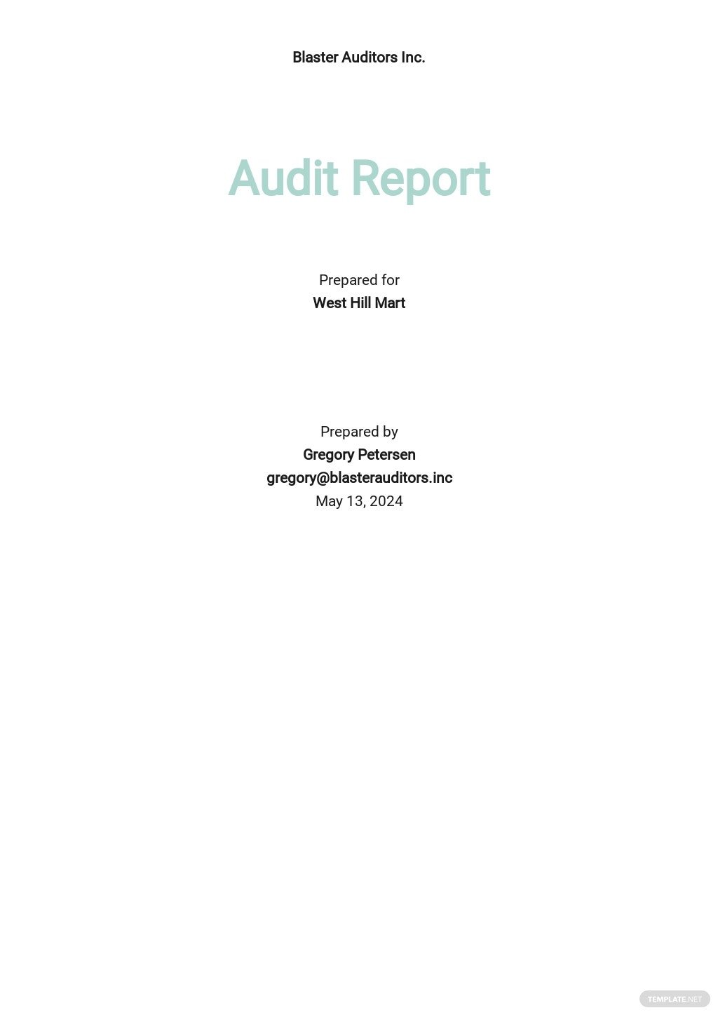 sample audit report template