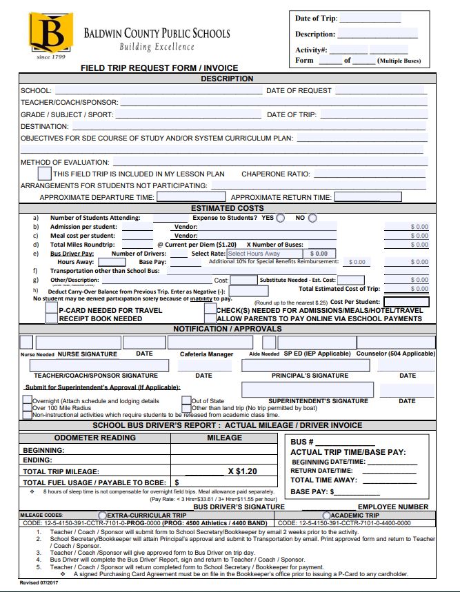 school invoice example