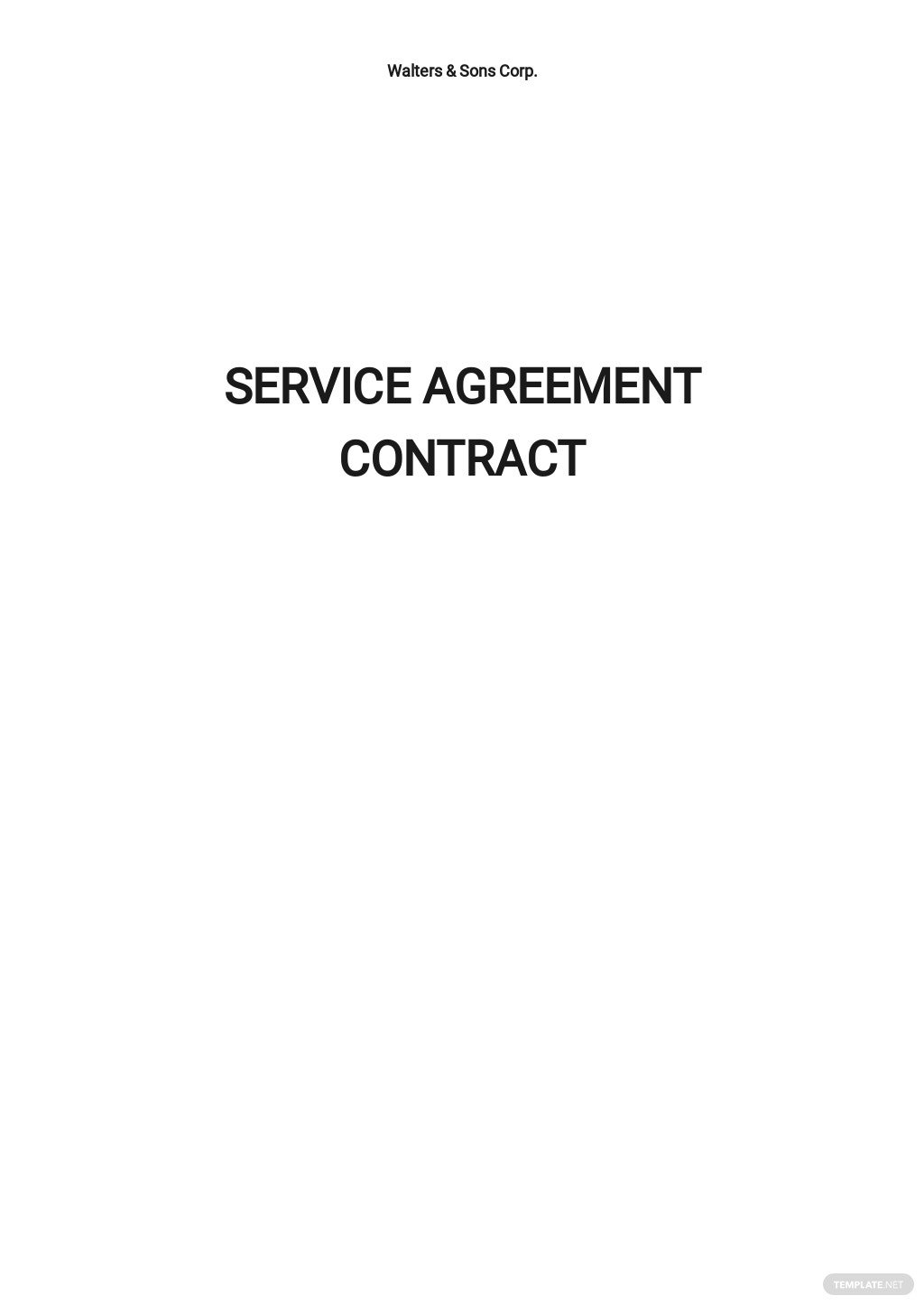 service agreement contract template