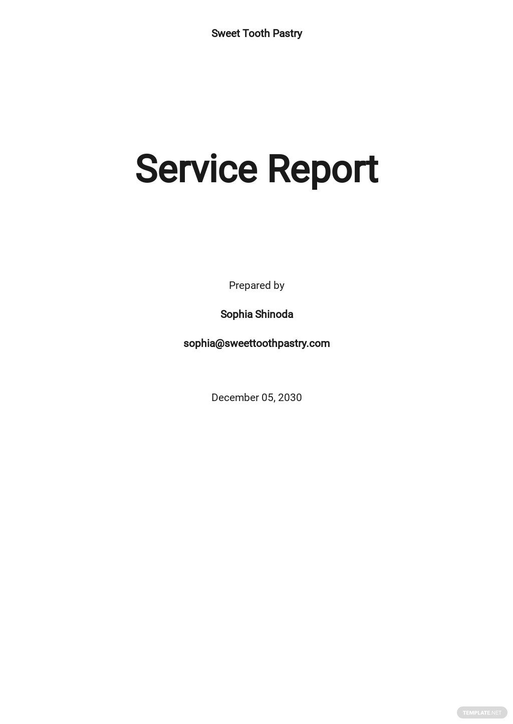 service report template