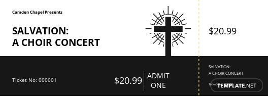 simple church ticket template