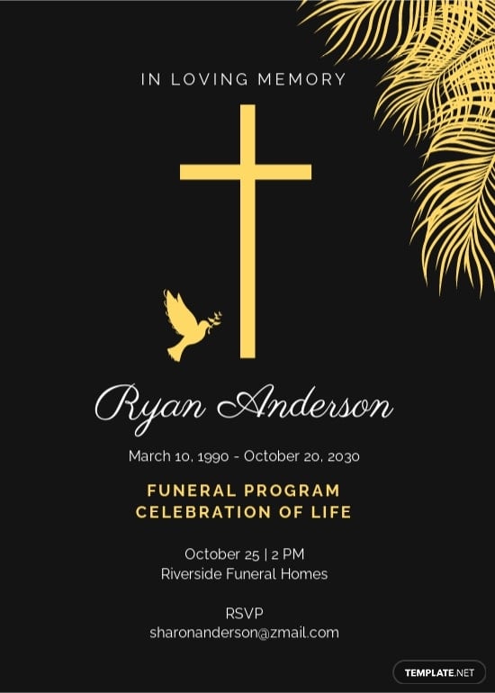 simple funeral program invitation template