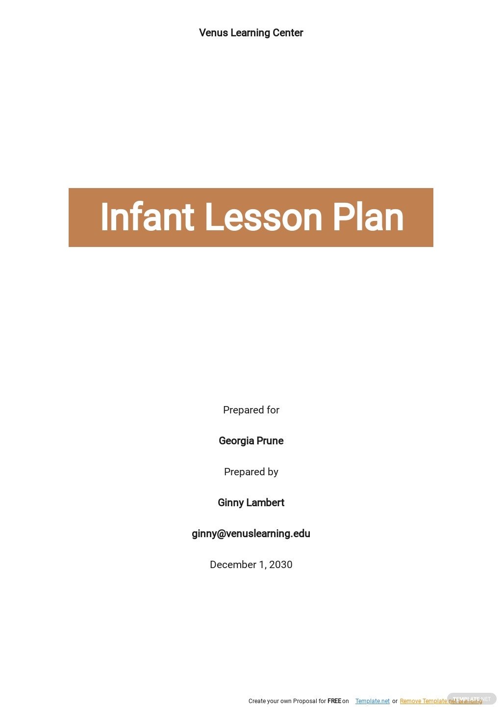 simple infant lesson plan template