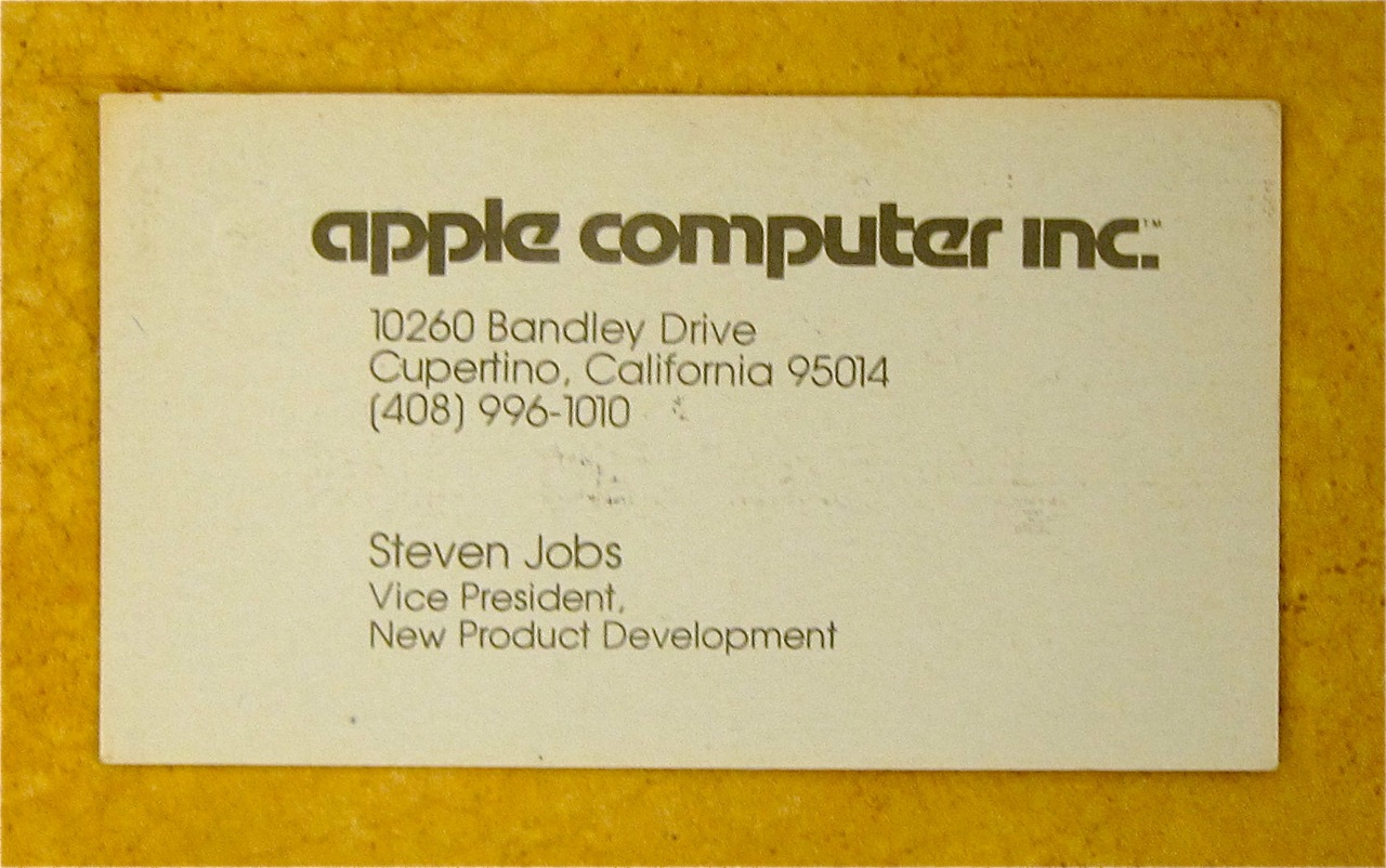 steve jobs business card apple computers circa