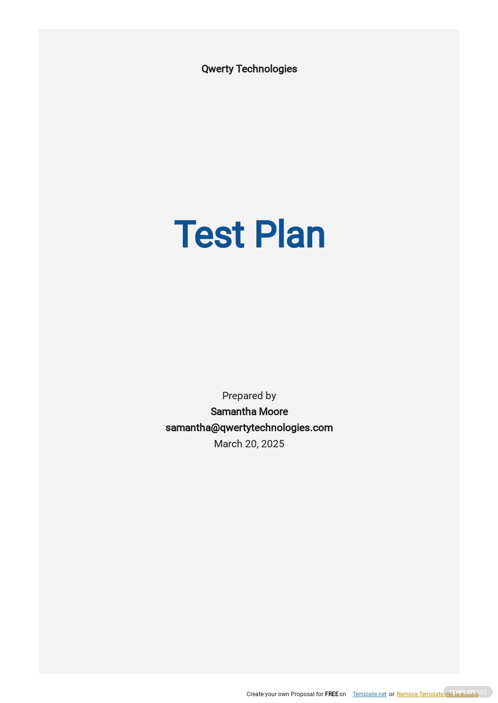 test plan template
