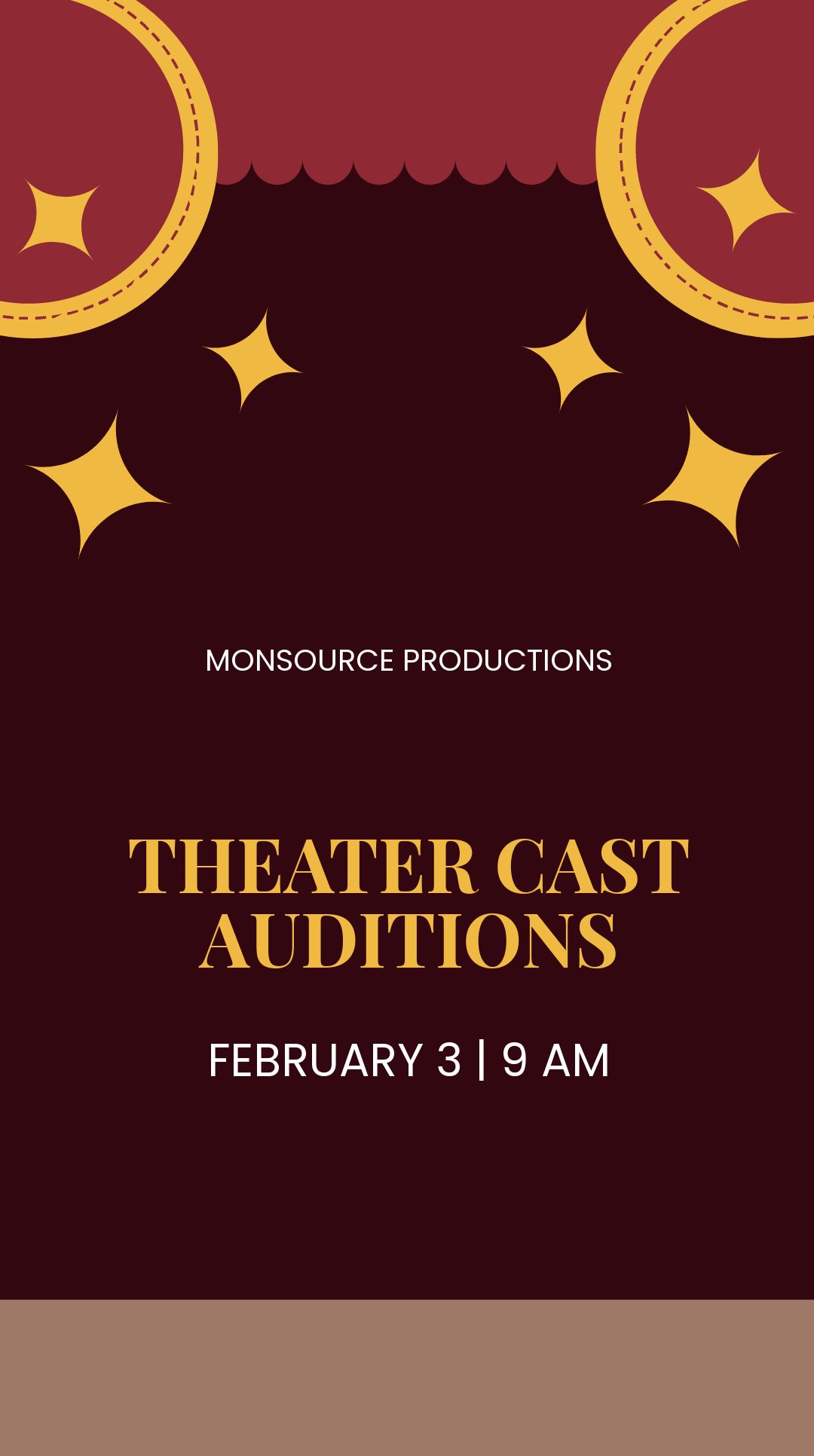 theatre audition whatsapp post template