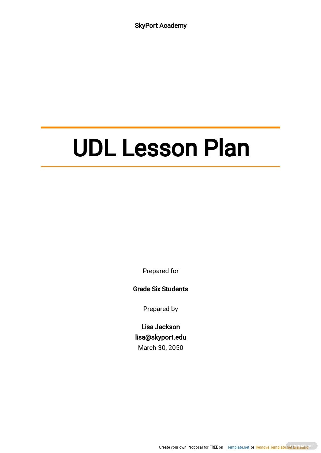 udl lesson plan template
