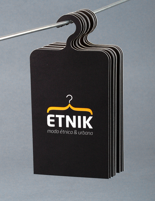 unique clothes hanger business card etnik