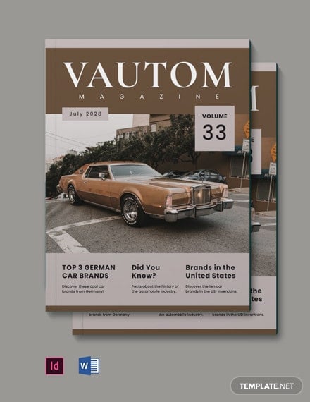 vintage automobile magazine template