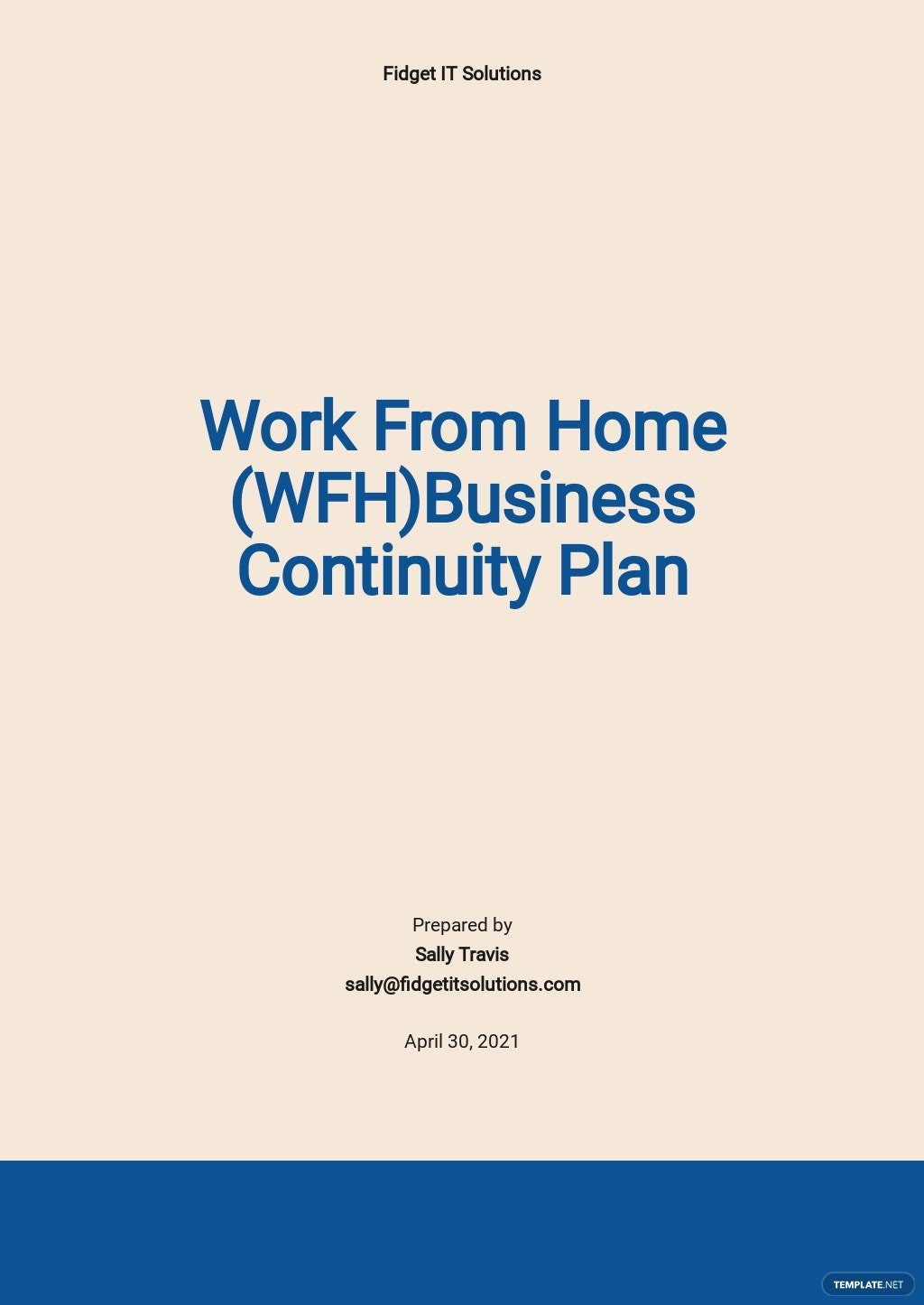 work from home business continuity plan template