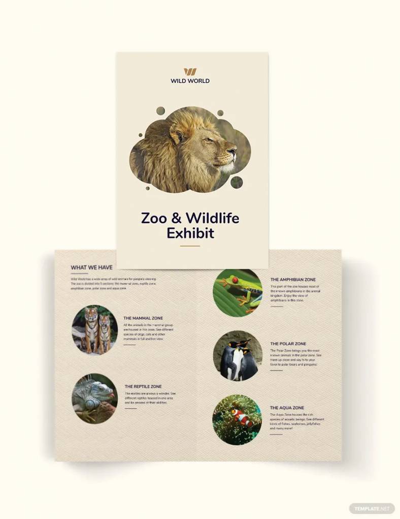 zoo bi fold brochure template 788x10