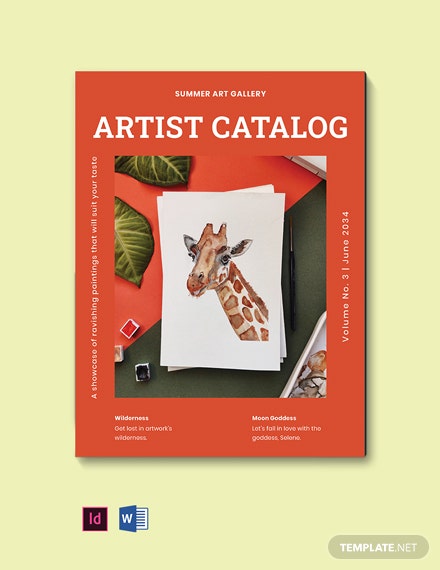 artist catalog template