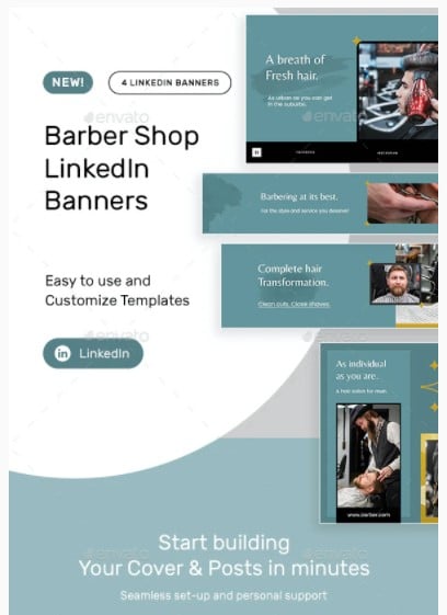 barber shop linkedin banner post example