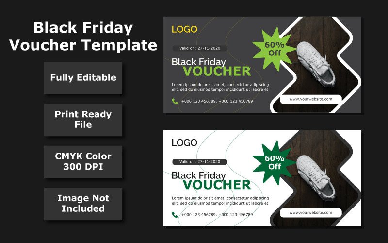 black friday discount voucher template vector image