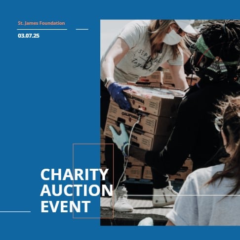 charity auction instagram post template