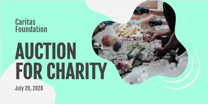 charity auction twitter post template