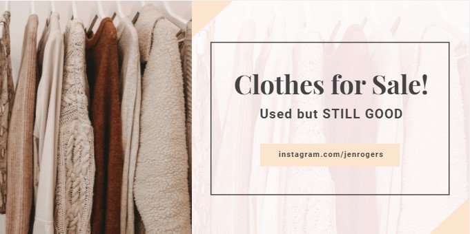 clothes sale twitter post template