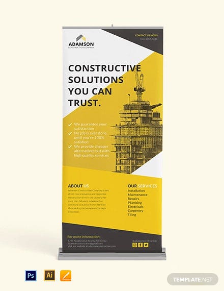 construction roll up banner template