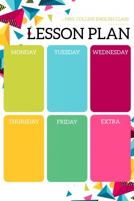 creative weekly lesson plan