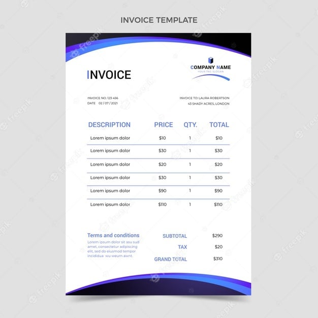 gradient real estate invoice template