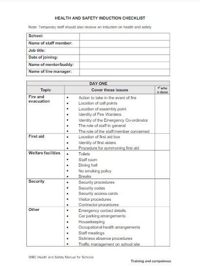 induction-checklist-template