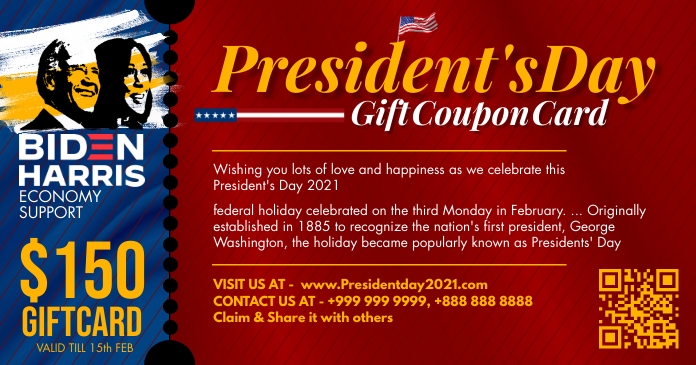 presidents day gift card 2021 template design d1261273e3e5b0e2970f89881dc88a