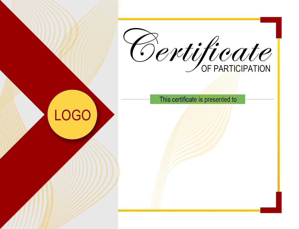 red and yellow certificate template