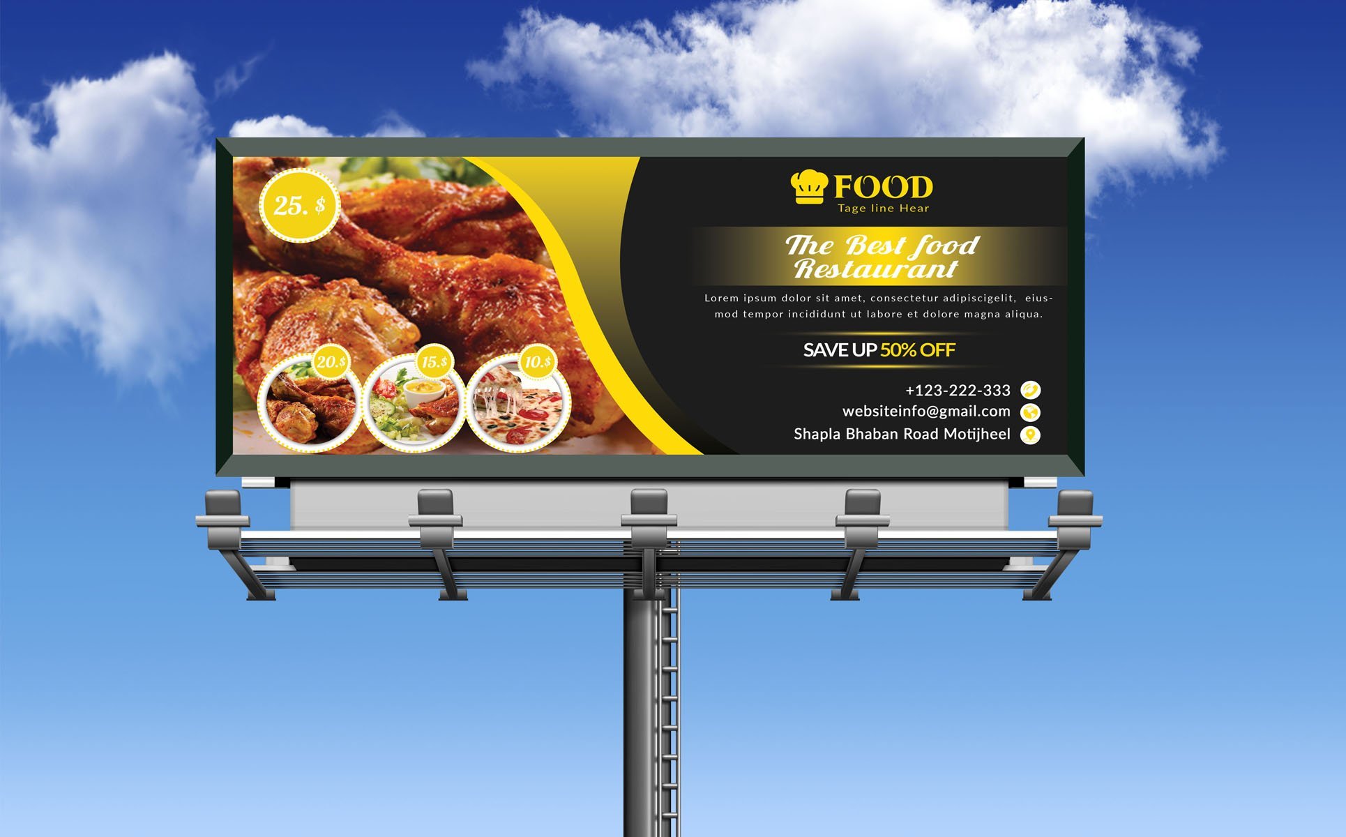 restaurant billboard example