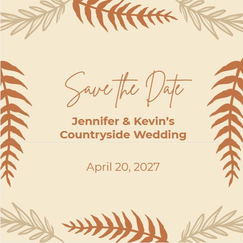rustic save the date instagram post template
