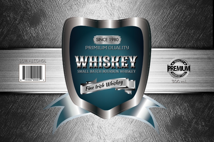 silver whiskey label
