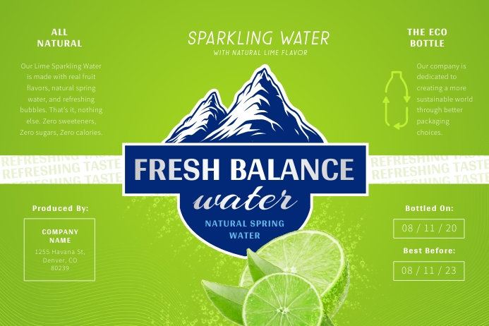 sparkling water label
