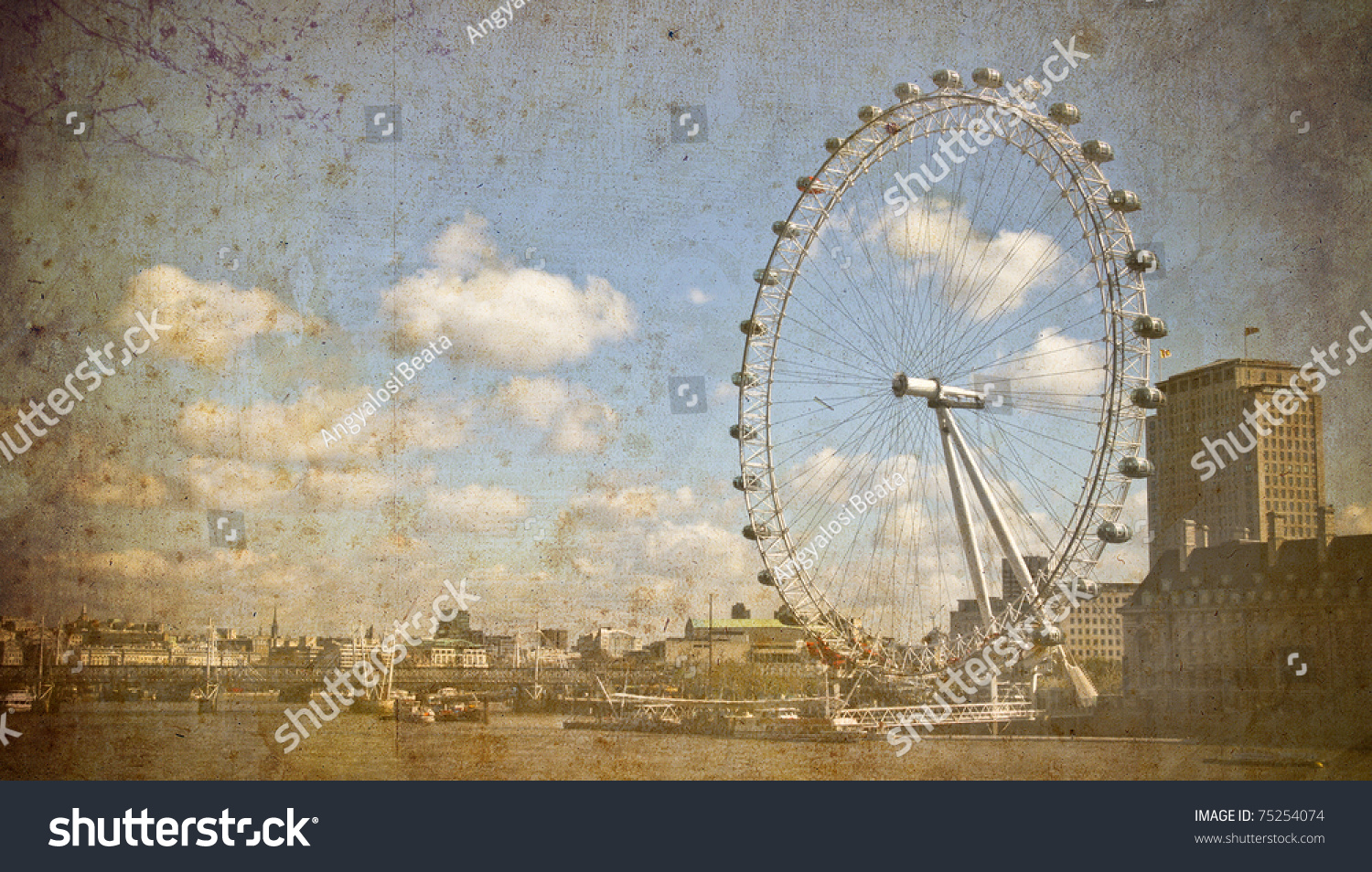 stock-photo-vintage-postcard-of-london-eye-uk-75254074