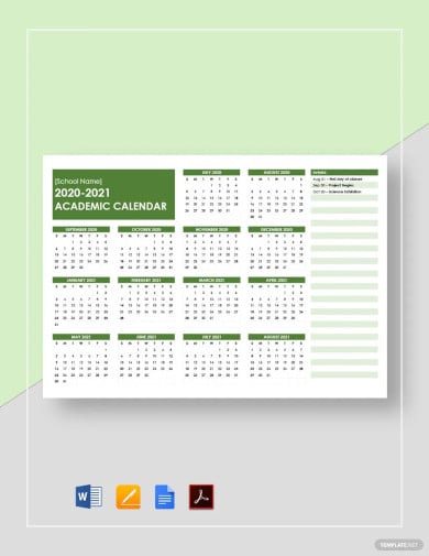 academic year calendar template