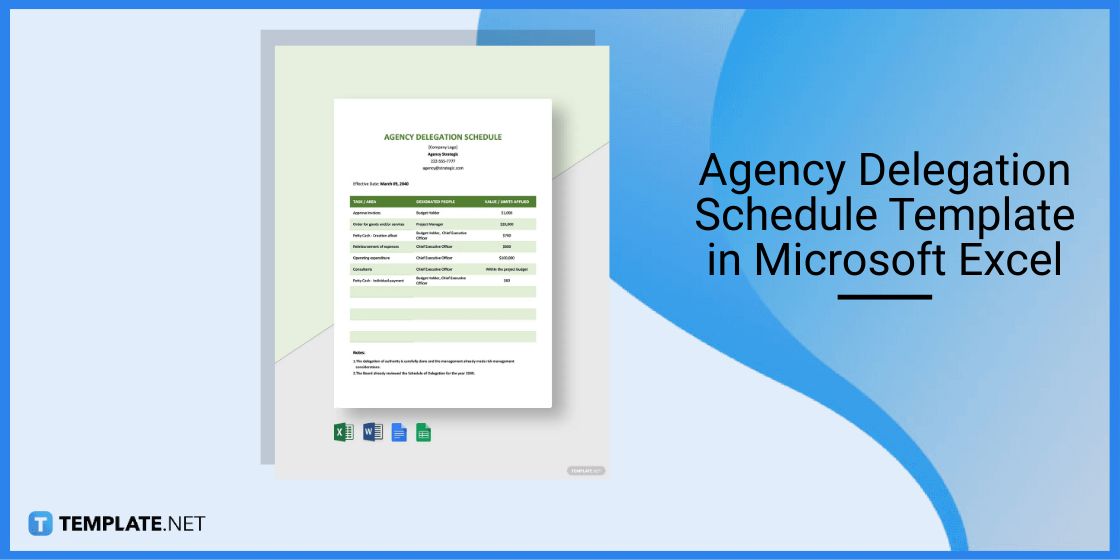 agency delegation schedule template in microsoft excel