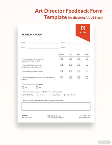 art director feedback form template