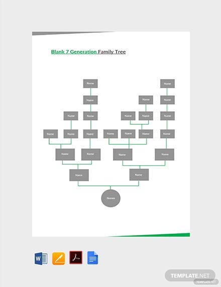 blank 7 generation family tree template